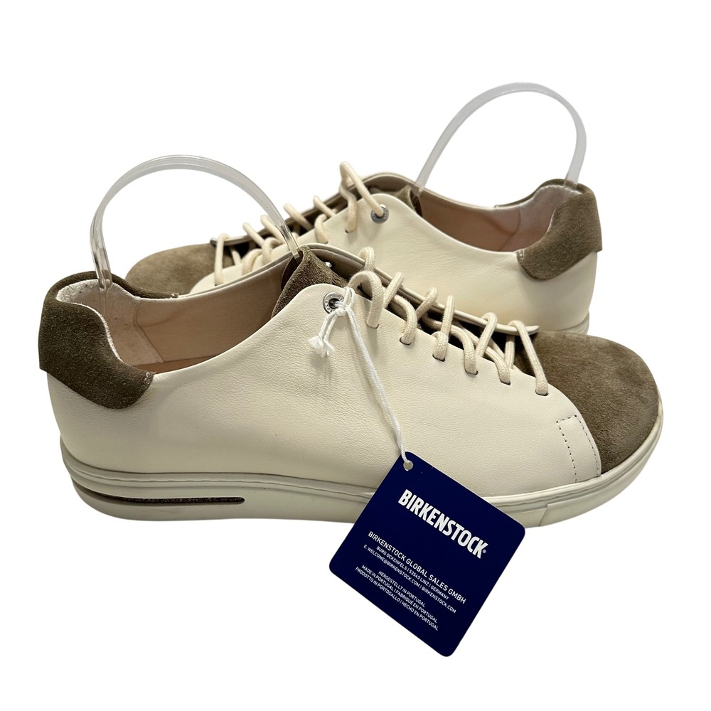 Birkenstock Bend Low Mens 11 Cream Leather‎ Suede Sneakers EU 44 New